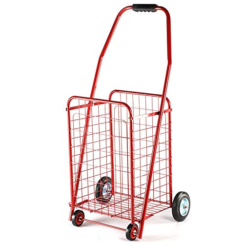 GUONING-L Compras Carros compacto plegable de comestibles pequeño carro de compras manejar con facilidad ligero plegable Utilidad Peso Con la compra de Rolling Ruedas giratorias facilitan su vida (Col GUONING-L Compras Carros compacto plegable de comestibles pequeño carro de compras manejar con facilidad ligero plegable Utilidad Peso Con la compra de Rolling Ruedas giratorias facilitan su vida (Col