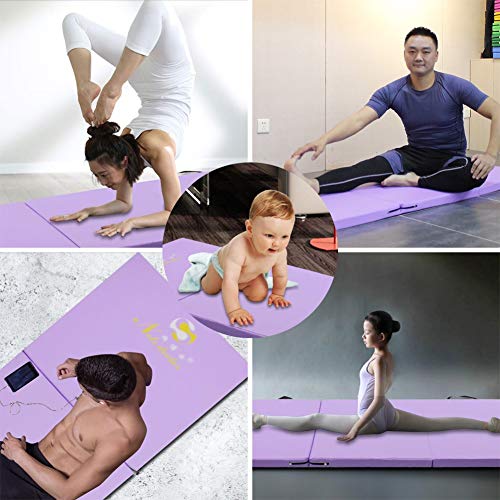 GUORRUI Colchoneta For Gimnasia Casa Antideslizante Manta De Yoga con Asas De Transporte Fácil De Cargar Tríptico Tumbling Traning Fitness Panel, 2 Tipos De Revestimiento GUORRUI Colchoneta For Gimnasia Casa Antideslizante Manta De Yoga con Asas De Transporte Fácil De Cargar Tríptico Tumbling Traning Fitness Panel, 2 Tipos De Revestimiento