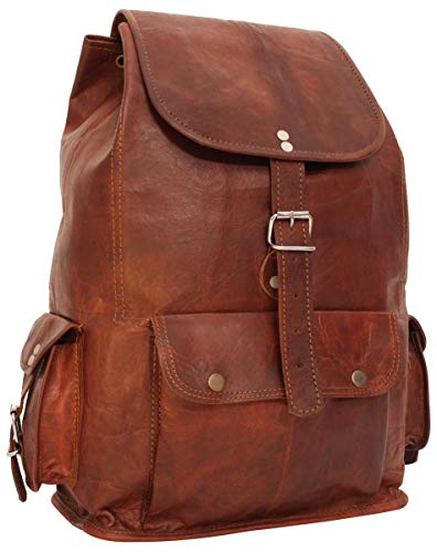 Gusti Leder nature "Bobbie 15" Mochila de Cuero Estilo Vintage Retro iPad Universidad Portátil Piel Auténtica Mujer Hombre Unisex M56b