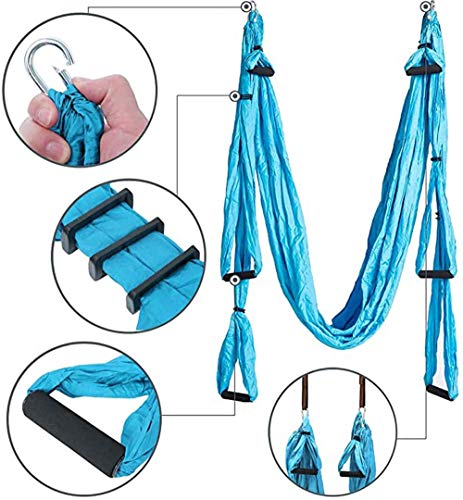 Gutsbox Columpio de Yoga Aéreo Hamaca de Yoga, Yoga Aéreo, Yoga Trapecio, Antigravedad Swing Sling Inversión, 210T Nailon 250x150cm para Interiores y Exteriores con Salud