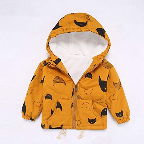 Guy Eugendssg Baby Jacket Hooded Boys Coat Newborn Baby Clothes with Fleece 18M