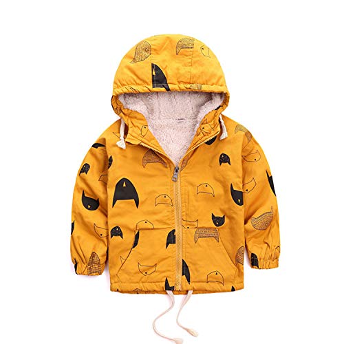 Guy Eugendssg Baby Jacket Hooded Boys Coat Newborn Baby Clothes with Fleece 18M
