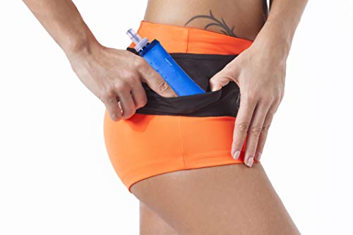 GW#Cool Riñonera Running Cinturón Belt de Correr, Senderismo, Trail Fitness Deportivo, Banda Elástica Unisex Adulto, Bolsillos de almacenamiento Porta Elephono Hidratación Portabotchas