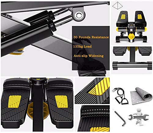 GWLGWL Mini Stepper 2 en 1, Swing Stepper Cardio Fitness Stepper Cardio Fitness aeróbic para Hogar con Pantalla, para Usuarios Principiantes y Avanzados Carga Máxima: 135 Kg