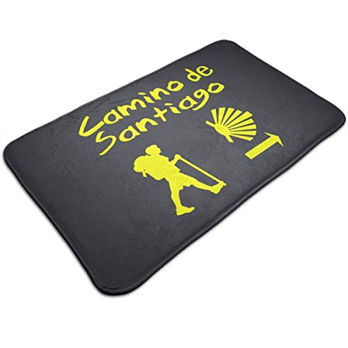 GWrix Camino De Santiago Compostela Doormat, Front Welcome Anti-Skid Absorbent Moisture Bath Rugs/Mat Indoor Outdoor Rug for Entrance, Door Floormat