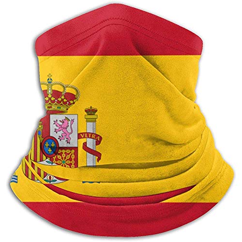 GWrix España Bandera Calentador de Cuello Polaina Pasamontañas Máscara de esquí Clima frío Mascarilla Sombreros de Invierno Sombreros para Hombres Mujeres Negro
