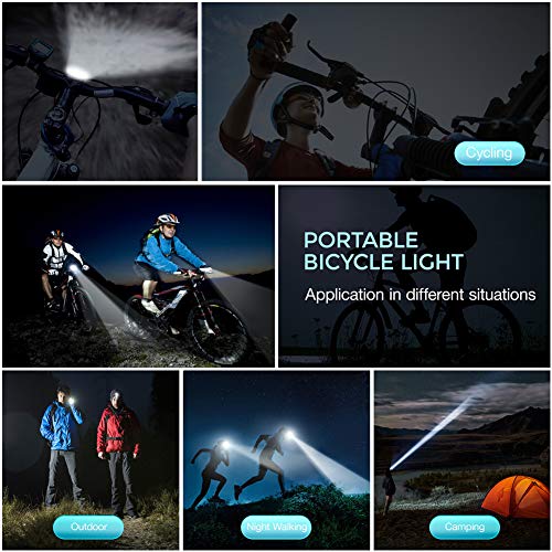 GX·Diffuser Luz Bicicleta Recargable USB,Luz Bicicleta Delantera y Luz Trasera Bicicleta,Impermeable LED Luz Bicicleta Set 800 Lúmenes,Luz Bicicleta para Carretera y Montaña-Seguridad para la Noche