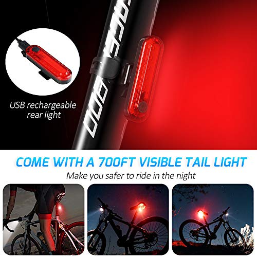 GX·Diffuser Luz Bicicleta Recargable USB,Luz Bicicleta Delantera y Luz Trasera Bicicleta,Impermeable LED Luz Bicicleta Set 800 Lúmenes,Luz Bicicleta para Carretera y Montaña-Seguridad para la Noche