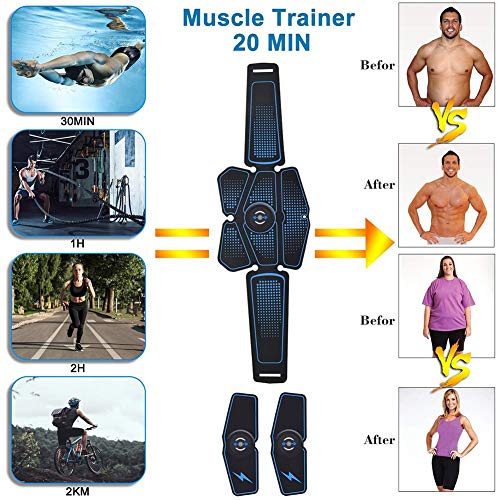 GXYNB Estimulador de Abdominales Recarga de músculos para Hombres y Mujeres Abdominal Work out Power Fitness EMS Equipo de Entrenamiento Muscular ABS Equipo de Entrenamiento portátil