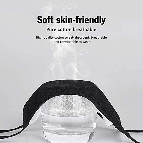 GXZOCK Reutilizables Cara Lavables, Algodón facial Unisex para Hombre y Mujer para Interiores y Exteriores (Black-10 piezas)