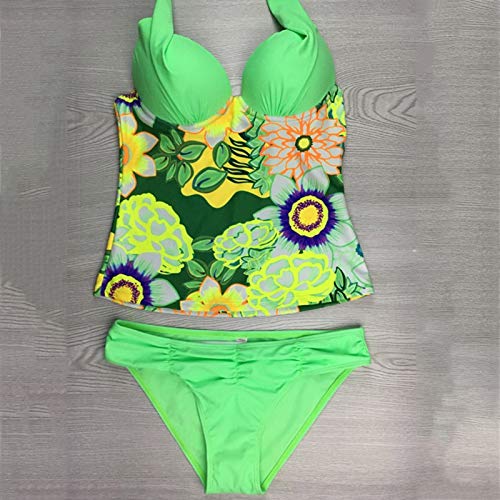 Gybify Traje de baño de una sola pieza para mujer, para adelgazar el abdomen, monokini de una sola pieza. verde L