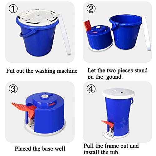 GYLJJ Mini Lavadora con Pedal de Movimiento Fitness sin Fuente de alimentación electrónica para Dormitorio doméstico de Camping (Azul)