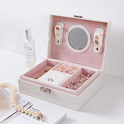 Gym Organizador Maquillaje de Almacenamiento Organizador de Maquillaje Moderno Terciopelo Doble Joyero Joyero Caja de Almacenamiento Princesa Pendientes Anillo Caja Collar Joyero