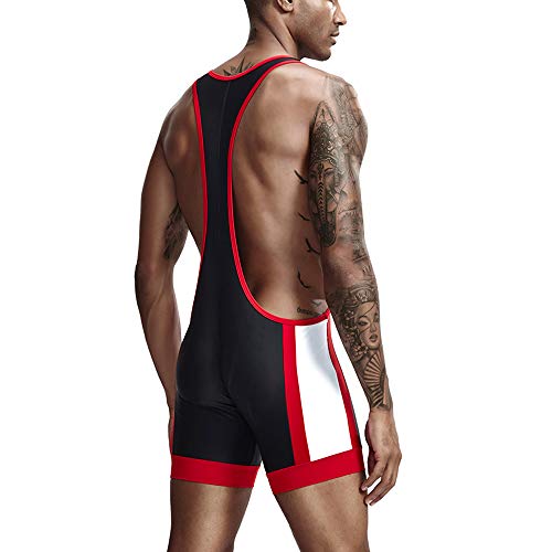 Gym Wrestling Singlet One-Piece High Cut Boxer Briefs Body Transpirable Chaleco sin Mangas Entrenamiento cómodo Ropa Deportiva Mono de Hombre