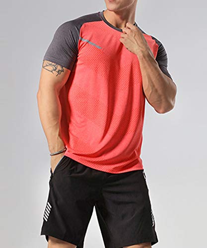 GYMAPE Camiseta deportiva para hombre, transpirable, cómoda, para correr, entrenamiento, secado rápido, para gimnasio