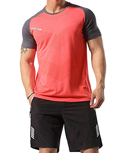 GYMAPE Camiseta deportiva para hombre, transpirable, cómoda, para correr, entrenamiento, secado rápido, para gimnasio GYMAPE Camiseta deportiva para hombre, transpirable, cómoda, para correr, entrenamiento, secado rápido, para gimnasio