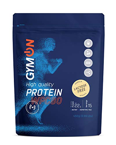 GYMON Lactose Free Whey Protein. Concentrado de proteína de suero de leche, 450g (Vainilla)