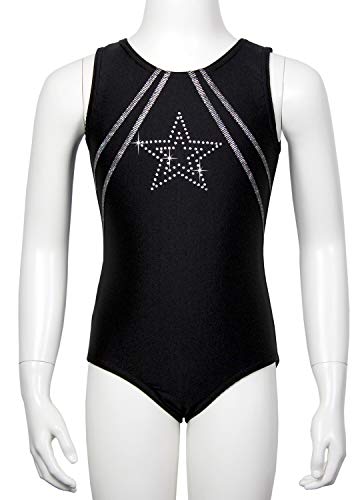Gymstar ML111236 - Maillot de gimnasia de manga corta, con brillantes, licra, efecto purpurina, efecto brillo, para niña, niño, color negro/plateado, tamaño (7 Años) Gymstar ML111236 - Maillot de gimnasia de manga corta, con brillantes, licra, efecto purpurina, efecto brillo, para niña, niño, color negro/plateado, tamaño (7 Años)