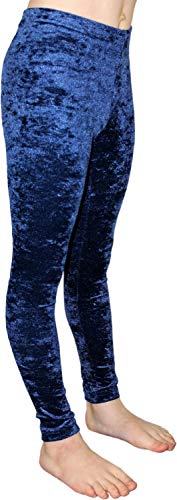 GymStern Mallas deportivas Crash de terciopelo, bielásticas, adecuadas para niños, mallas de cadera, cintura normal azul oscuro 152 cm
