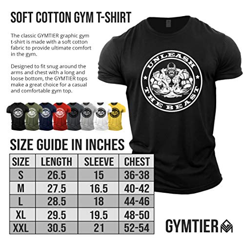 GYMTIER Camiseta Culturismo Hombre - Unleash The Beast - Top Entrenamiento Gimnasio