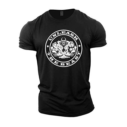 GYMTIER Camiseta Culturismo Hombre - Unleash The Beast - Top Entrenamiento Gimnasio GYMTIER Camiseta Culturismo Hombre - Unleash The Beast - Top Entrenamiento Gimnasio