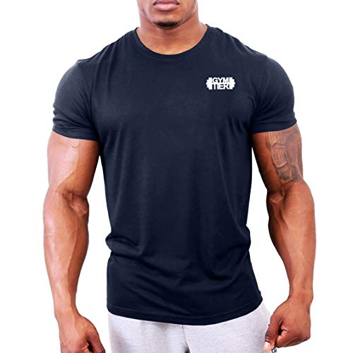 GYMTIER - Camiseta de culturismo para hombre, diseño de insignia, parte superior de entrenamiento de gimnasio