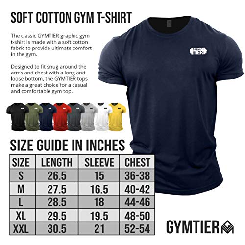 GYMTIER - Camiseta de culturismo para hombre, diseño de insignia, parte superior de entrenamiento de gimnasio