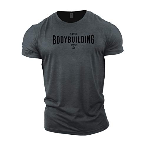 GYMTIER Classic Bodybuilding Camiseta Gimnasia Entrenamiento Musculación Hombre Top Ropa