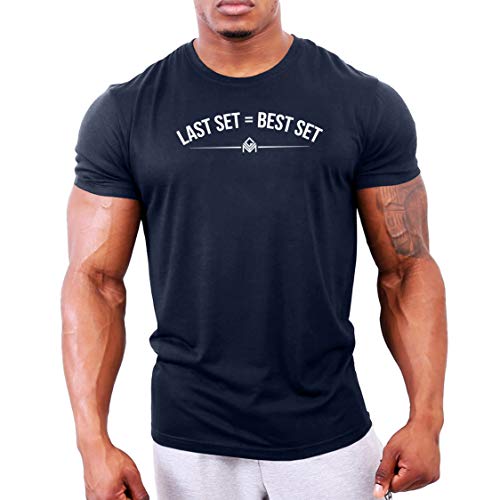 GYMTIER Último set = Mejor conjunto de gimnasio camiseta | Mens Bodybuilding Training Top ropa