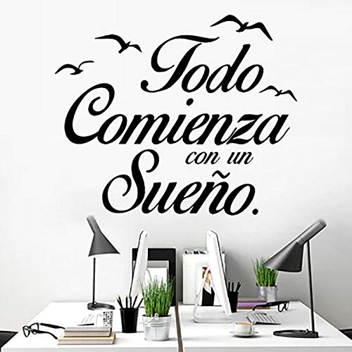 Gysad Pegatinas pared"Todo comienza con un sueño" Vinilos decorativos frases Reutilizable Pegatinas pared decorativas DIY Pegatinas pared frases Creativo Decoracion hogar Gysad Pegatinas pared"Todo comienza con un sueño" Vinilos decorativos frases Reutilizable Pegatinas pared decorativas DIY Pegatinas pared frases Creativo Decoracion hogar