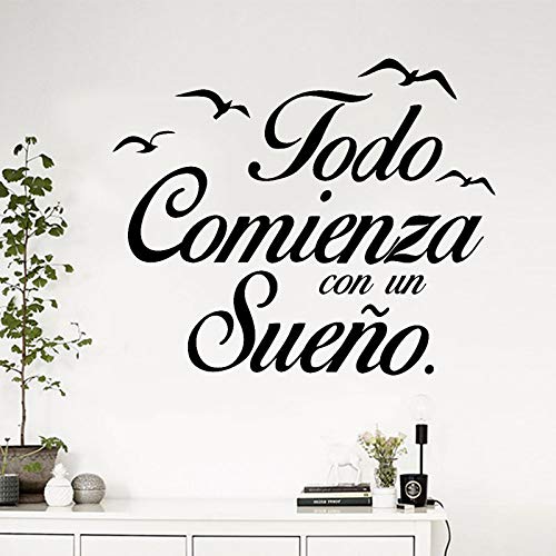 Gysad Pegatinas pared"Todo comienza con un sueño" Vinilos decorativos frases Reutilizable Pegatinas pared decorativas DIY Pegatinas pared frases Creativo Decoracion hogar Gysad Pegatinas pared"Todo comienza con un sueño" Vinilos decorativos frases Reutilizable Pegatinas pared decorativas DIY Pegatinas pared frases Creativo Decoracion hogar