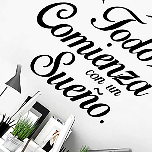 Gysad Pegatinas pared"Todo comienza con un sueño" Vinilos decorativos frases Reutilizable Pegatinas pared decorativas DIY Pegatinas pared frases Creativo Decoracion hogar Gysad Pegatinas pared"Todo comienza con un sueño" Vinilos decorativos frases Reutilizable Pegatinas pared decorativas DIY Pegatinas pared frases Creativo Decoracion hogar