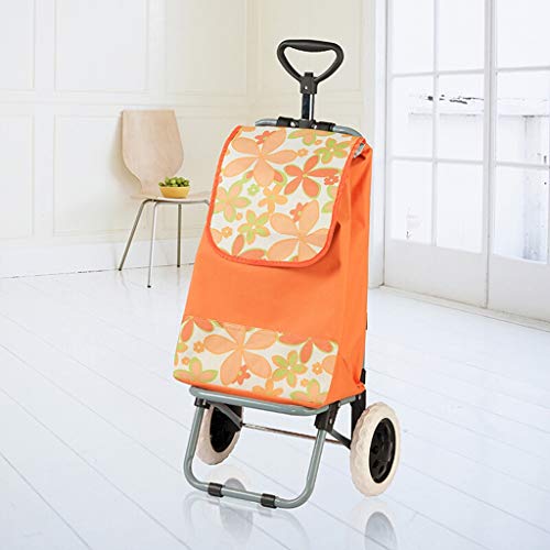 GYSWOO Carrito de Compras para supermercado, Carretilla con Ruedas, Bolsa de Empuje Desmontable, Utilidad de extracción de comestibles, Ideal para Viajes de Picnic a Apartamentos en la Playa,Naranja GYSWOO Carrito de Compras para supermercado, Carretilla con Ruedas, Bolsa de Empuje Desmontable, Utilidad de extracción de comestibles, Ideal para Viajes de Picnic a Apartamentos en la Playa,Naranja
