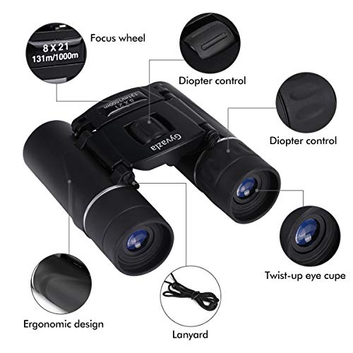 Gyvazla Prismáticos, 8x21 Telescopios Binoculares Compactos Ligeros para Fútbol Camping Gyvazla Prismáticos, 8x21 Telescopios Binoculares Compactos Ligeros para Fútbol Camping