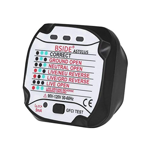 GZCRDZ® AST01 UK EU Socket Tester GFCI Outlet Tester Automático Circuito Eléctrico Polaridad Voltaje Detector de Pared Plug Breaker Finder GZCRDZ® AST01 UK EU Socket Tester GFCI Outlet Tester Automático Circuito Eléctrico Polaridad Voltaje Detector de Pared Plug Breaker Finder