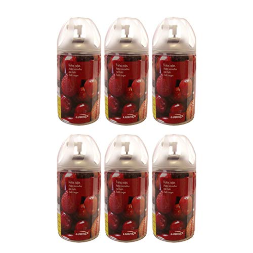 H HANSEL HOME Recambios de ambientador Spray automático Frutos Rojos, Aerosol Universal para difusor automático y Uso Manual (6 PCS)