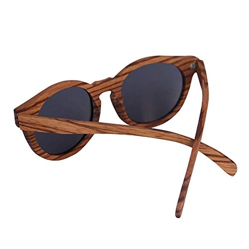 H-O Gafas de Sol de Madera/bambú Unisex, Gafas de Sol de Madera polarizadas exclusivas para Mujeres y Hombres con Mangos de Madera con Gafas de protección UV UV400