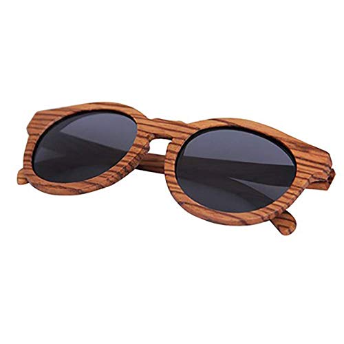 H-O Gafas de Sol de Madera/bambú Unisex, Gafas de Sol de Madera polarizadas exclusivas para Mujeres y Hombres con Mangos de Madera con Gafas de protección UV UV400