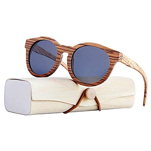 H-O Gafas de Sol de Madera/bambú Unisex, Gafas de Sol de Madera polarizadas exclusivas para Mujeres y Hombres con Mangos de Madera con Gafas de protección UV UV400