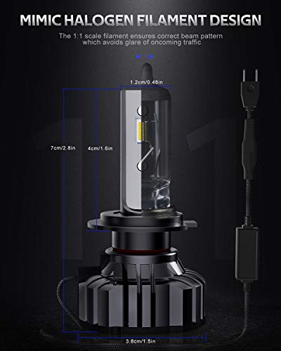 H7 LED 12000LM Bombillas Faros Delanteros para Coches, Kits de Conversión LED 12V, 6000K