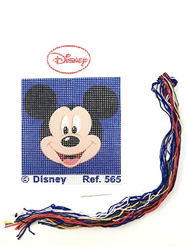 Haberdashery Online Kit Medio Punto para niños, 18 x 15 cms. Colección Mickey Mouse - Modelo 565