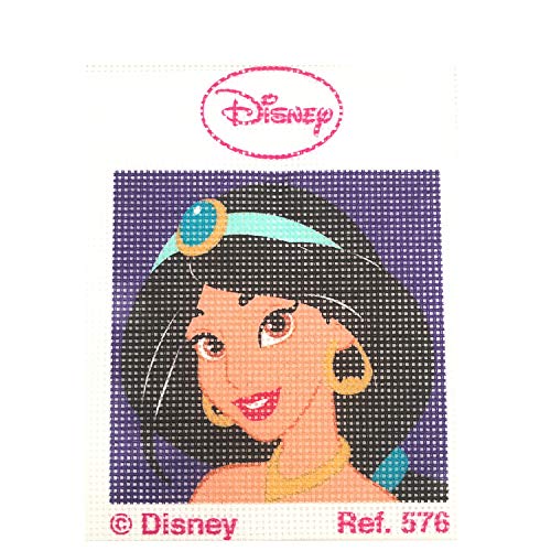 Haberdashery Online Kit Medio Punto para niños, 18 x 15 cms. Colección Princesas Disney -Jasmine Modelo 576