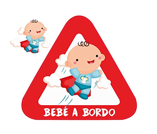 Haberdashery Online Pegatina Adhesiva Bebé a Bordo. Adhesivo vinilo para coche o moto. 15 x 13,7 cm. (1. Niño) Haberdashery Online Pegatina Adhesiva Bebé a Bordo. Adhesivo vinilo para coche o moto. 15 x 13,7 cm. (1. Niño)