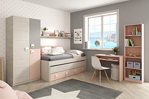 Habitdesign Estantería Juvenil 6 baldas, Librería Vertical, Modelo I-Joy, Acabado en Color Rosa Nube, Medidas: 180 cm (Alto) x 52 cm (Ancho) x 25 cm (Fondo) Habitdesign Estantería Juvenil 6 baldas, Librería Vertical, Modelo I-Joy, Acabado en Color Rosa Nube, Medidas: 180 cm (Alto) x 52 cm (Ancho) x 25 cm (Fondo)