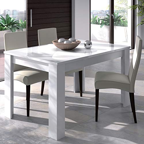 Habitdesign Mesa de Comedor Extensible, Mesa salón o Cocina, Acabado en Color Blanco Artik, Modelo Kendra, Medidas: 140-190 cm (Largo) x 90 cm (Ancho) x 78 cm (Alto) Habitdesign Mesa de Comedor Extensible, Mesa salón o Cocina, Acabado en Color Blanco Artik, Modelo Kendra, Medidas: 140-190 cm (Largo) x 90 cm (Ancho) x 78 cm (Alto)