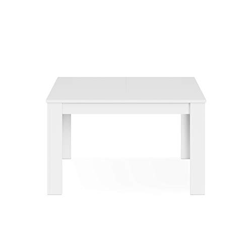 Habitdesign Mesa de Comedor Extensible, Mesa salón o Cocina, Acabado en Color Blanco Brillo, Modelo Kendra, Medidas: 140-190 cm (Largo) x 90 cm (Ancho) x 78 cm (Alto)