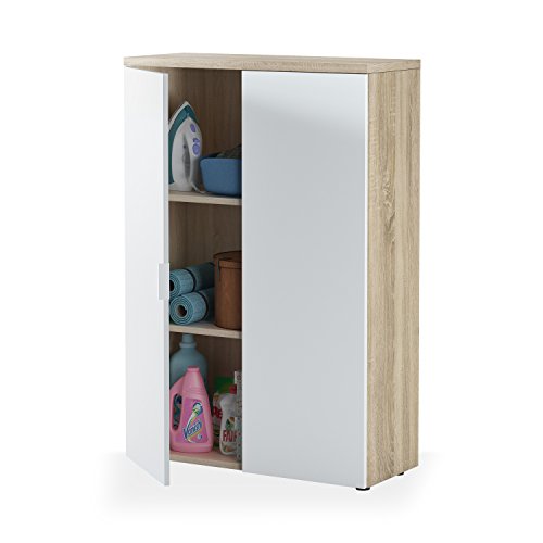 Habitdesign Mueble Auxiliar Despacho, Armario Estudio, Modelo Office, Acabado en Blanco Artik y Roble Canadian, Medidas: 80 cm (Ancho) x 119 cm (Alto) x 32,5 cm (Fondo) Habitdesign Mueble Auxiliar Despacho, Armario Estudio, Modelo Office, Acabado en Blanco Artik y Roble Canadian, Medidas: 80 cm (Ancho) x 119 cm (Alto) x 32,5 cm (Fondo)