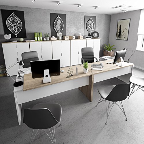 Habitdesign Mueble Auxiliar Despacho, Armario Estudio, Modelo Office, Acabado en Blanco Artik y Roble Canadian, Medidas: 80 cm (Ancho) x 119 cm (Alto) x 32,5 cm (Fondo) Habitdesign Mueble Auxiliar Despacho, Armario Estudio, Modelo Office, Acabado en Blanco Artik y Roble Canadian, Medidas: 80 cm (Ancho) x 119 cm (Alto) x 32,5 cm (Fondo)