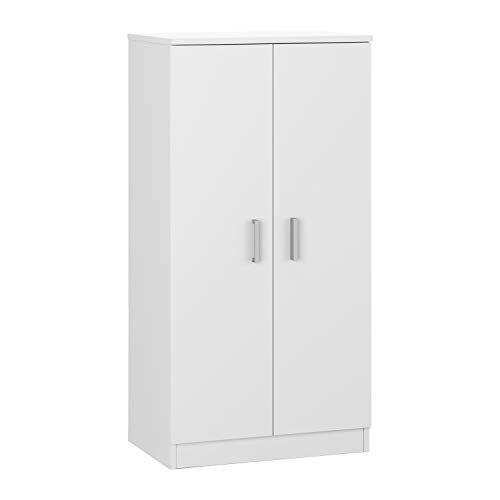 Habitdesign Mueble Zapatero Dos Puertas, Mueble Auxiliar, Modelo Basic, Acabado en Blanco Brillo, Medidas: 55 cm (Ancho) x 108 cm (Alto) x 36 cm (Fondo)