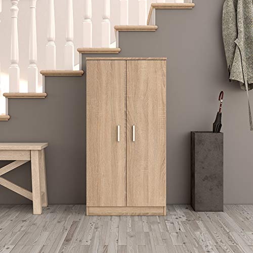 Habitdesign Mueble Zapatero Dos Puertas, Mueble Auxiliar, Modelo Basic, Acabado en Roble Canadian, Medidas: 55 cm (Ancho) x 108 cm (Alto) x 36 cm (Fondo) Habitdesign Mueble Zapatero Dos Puertas, Mueble Auxiliar, Modelo Basic, Acabado en Roble Canadian, Medidas: 55 cm (Ancho) x 108 cm (Alto) x 36 cm (Fondo)